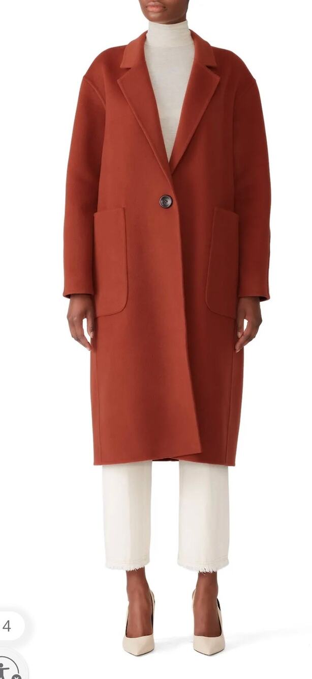 Becken Sienna Wool Long Lapel Coat M